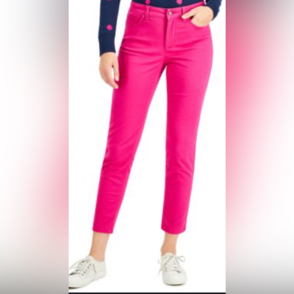 Charter Club Pink Women's Bristol Tummy Control Skinny Ankle Jeans Size 12